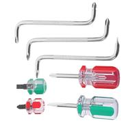 DIKACA Set de Tournevis Magnétique Z à Tête Plate et Cruciforme Tournevis Droit et Coudé à Petit Embout Acier Chrome-vanadium Outil Robuste pour Espaces Étroits et Usages Polyvalents