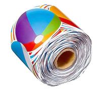 DIKACA Sticker Bordure pour Tableau Motif Balle de Plage Décor Estival Autocollant Amovible pour Classe et Fête