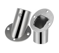 DIKACA Support de Tringle à Rideau en Acier Inoxydable 26 MM Base à Bride D’Angle pour Barre Porte-Serviettes 2 Pièces Accessoires de Rambarde Marine Robustes et Réglables pour Salle