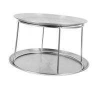 DIKACA Support Plateau Buffet Inox Double Couche Présentoir Fruits de Mer Multifonction Plateau Fruits Mer pour Buffet et Desserts Organisateur Gâteau Nourriture pour Fêtes