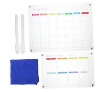 DIKACA Tableau Magnétique Réfrigérateur Planning Hebdomadaire et Mensuel Effaçable à Sec Organiseur Aimanté Transparent avec Stylo Blanc et Chiffon Planificateur Cuisine pour Maison