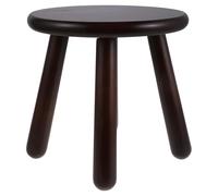 DIKACA Tabouret Plateforme Stable et Multifonction Marron à Quatre Pieds en Bois Rond pour Usage Intérieur et Salle de Bain