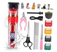 DIKACA Tondeuse Poils Animaux sans-Fil Rechargeable avec Écran LED Silencieuse Kit Toilettage pour Chien et Chat Accessoires Multifonctions