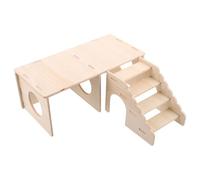 DIKACA Tunnel de Cachette en Bois Maisonnette Multi- pour Hamster avec Échelle d'escalade Facile à Entretenir pour Petits Animaux Décor pour Habitat en Cage Intérieure