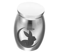 DIKACA Urne Crémation Lapin Acier Inoxydable Petite Urne pour Cendres Animaux Compacte et Scellée Souvenir pour Cendres de Lapin et Animaux