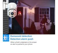 DIKAMAN Caméra de sécurité, HD WiFi IP Camera PTZ Outdoor Waterproof Home Security Protection Full Color Night Vision Surveillance(Cam Add 128GB Card)