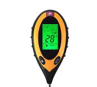 DIKAMAN Testeur d'humidité, Digital 4 en 1 Sol Phètre de Sol Température Solaire Solaire Humidité PH Mètre Testeur for Les Plantes de Jardin Fleurs pour Plantes en Pot, Jardin(Round)