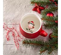 DIKARIYA Tasse de Noël 3D 350ml Avec Vache, Mug Mignon Hiver Café Thé, Cadeau Original pour Femme Fille Maitresse Nounou Amie Enfant