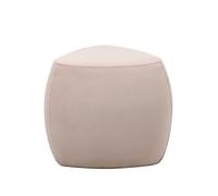DiKasa Pouf Triangulaire Emma en tissu beige clair - Pouf rembourré moderne avec structure en MDF et contreplaqué, tabouret ou repose-pieds pour salon, chambre ou entrée, design géométrique élégant