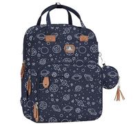 Dikaslon Grand sac à dos à langer pour maman et papa avec 19 poches, sac à langer spacieux avec tapis, porte-tétine, sangles de poussette, polyester durable (ciel étoilé)