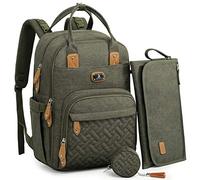 Dikaslon Wickeltasche Sac à dos Großer Wickelrusack mit Multifunktions-Babytaschen und mobiler Wickelauflage - Schnullerhalter und Kinderwagengurte - für Mama und Papa (Vert Armée)