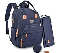 Dikaslon Wickeltasche Sac à dos Großer Wickelrusack mit Multifunktions-Babytaschen und mobiler Wickelauflage - Schnullerhalter und Kinderwagengurte - für Mama und Papa (Bleu Marine)