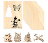 DIKEBAO 10 Pcs Feuilles de Bois de Balsa 300×200×2 mm contreplaqué en bois feuilles minces de bois de balsa Panneau de Contreplaqué non Fini pour Avion de Maison en Bois Bricolage Projets de Maquette