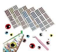DIKEBAO 1020PCS Leurres de pêche 3D réalistes holographiques adhésifs faux yeux pour attacher des mouches, des yeux de poisson, des pupilles, des yeux de pêche pour fabriquer leurres de pêche3/4/5/6mm