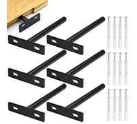 DIKEBAO 6 Pcs Supports d'étagère Flottants Ø10x124mm Invisible Support en Métal Etagere Murale Fixation Invisible Supports Étagères Flottante Fixation Etagere pour Tablette Flottante en Noir Mat