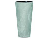 DIKEL Pot de fleurs diamètre 30 cm, hauteur 57 cm, bac à fleurs, aspect béton, en plastique durable, résistant aux intempéries et aux UV, cache-pot pour un aménagement élégant de jardin et de pièce,