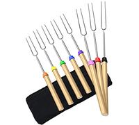 DIKER Brochettes pour Barbecue INOX, Accessoire Barbecue, Pique a Brochette, Pic a Brochette, Ustensile Barbecue, Barbecook Kebab (8, Couleur)