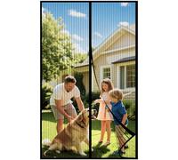 DIKER Moustiquaire Porte Fenetre Aimantée Magnetique, Rideaux Anti Mouches pour Porte, Rideaux Toile Insect Ecran,Moustiquaire Baie Vitree Coulissante,Magnétique Moustique Sans Perçage(140x210cm,noir)