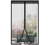 DIKER Moustiquaire de Porte Magnétique Rideau de Porte Antimoustique avec Fermeture Aimantée Sans Perçage pour Porte de Balcon, porte Cave, Porte de Terrasse (Noir, 100 * 220cm)