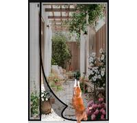 DIKER Moustiquaire Porte Fenetre Magnetique 80×210cm Griffes de Chat Sûr, Rideau Anti Insecte Mouche, Moustiquaire Baie Vitree Coulissante Magnétique, Rideaux Fenêtre Aimantée Sans Perçage,Noir