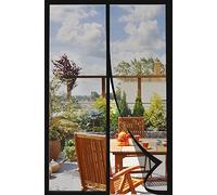 DIKER Moustiquaire Porte Fenetre Magnetique 90×210cm, Rideau Anti Insecte Mouche, Moustiquaire Baie Vitree Coulissante Magnétique, Rideaux Fenêtre Aimantée Sans Perçage,Noir