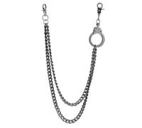 DIKJAK Chaîne de pantalon gothique - Porte-clé Edgy Punk Hip Hop pour jeans, streetwear et femmes rebelles, Chaînes de pantalons noirs, 12.0 Inches