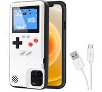 DIKKAR Coque de Jeu pour iPhone, Coque de Protection Rétro,Étui de avec 36 Jeux,Affichage à Couleurs,Étui de Jeu Vidéo pour iPhone 12 Pro Max (Blanche)