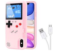 DIKKAR Coque de Jeu pour iPhone, Coque de Protection Rétro,Étui de avec 36 Jeux,Affichage à Couleurs,Étui de Jeu Vidéo pour iPhone X/XS (Rose)