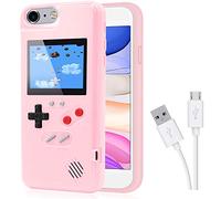DIKKAR Coque de Jeu pour iPhone, Coque de Protection Rétro,Étui de avec 36 Jeux,Affichage à Couleurs,Étui de Jeu Vidéo pour iPhone 6/6s/7/8 (Rose)