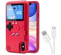 DIKKAR Coque de Jeu pour iPhone, Coque de Protection Rétro,Étui de avec 36 Jeux,Affichage à Couleurs,Étui de Jeu Vidéo pour iPhone X/XS (Rouge)