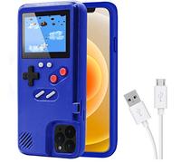 DIKKAR Game Case Coque de Protection rétro pour iPhone avec Propre Alimentation électrique, 36 Petits Jeux, écran Couleur, étui de Jeu vidéo pour iPhone 12 Pro Max (Bleu)