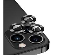 DIKKAR Protecteur D'objectif de Caméra pour iPhone 12 Pro Max, HD Verre Trempé Alliage D'aluminium Anneau Métallique Cercle Film de Protection D'écran,Installation Facile (Graphite)