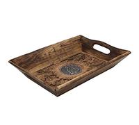 Diko.style® - Vide Poche Entree Bois Plateau Decoratif Organisateur Entrée - Deco Zen avec Bouddhas Décoratifs, Éléphant Porte-Bonheur - 24X15,5X4,6 cm (Bouddha)