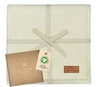 DIKOS® Couverture bébé - 100% Coton Bio - GOTS - Couverture Nouveau-né - pour Toute l'année - Couverture tricotée pour Fille et garçon - Equipement de première qualité - Cadeau (crème)