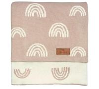 DIKOS® Couverture Bébé Bio Arc-en-Ciel Beige | 100% Coton Biologique, Certifiée GOTS | 75x100 cm Tricotée Toute Douce pour Fille et Garçon | Cadeau de Naissance, pour Nouveau-né (Vieux Rose)