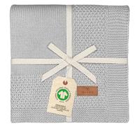 DIKOS® Couverture pour bébé en 100% Coton Bio GOTS | Couverture tricotée Douce pour Nouveau-né avec Bordure pour Fille/garçon Toute l'année | Durable en Coton | Cadeau de Naissance