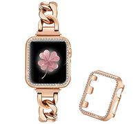 Dilando Bracelet or rose compatible avec Apple Watch pour homme et femme, 38 mm, 40 mm, 41 mm, bracelet en métal à maillons cool pour Iwatch SE et Series 8, 7, 6, 5, 4, 3, 2, 1 (or rose, 38 mm)
