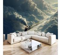 DILANI Papier Peint Panoramique 3d Former Intissé Poster Tableaux Muraux Train Du Nuage Décoration murale Art Wallpaper pour Salon Cuisines Bureau Chambre d'enfants Décor 200x140 cm