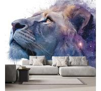 DILANI Papier Peint Panoramique 3d Lion Ciel étoilé Intissé Poster Tableaux Muraux Kawaii Animaux Décoration murale Art Wallpaper pour Salon Cuisines Bureau Chambre d'enfants Décor 500x280 cm