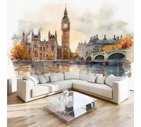 DILANI Papier Peint Panoramique 3d Londres Big Ben Intissé Poster Tableaux Muraux Scène De Rue Décoration murale Art Wallpaper pour Salon Cuisines Bureau Chambre d'enfants Décor 200x140 cm