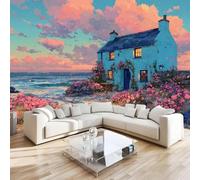 DILANI Papier Peint Panoramique 3d Mer De Fleurs Intissé Poster Tableaux Muraux Art Du Paysage Décoration murale Art Wallpaper pour Salon Cuisines Bureau Chambre d'enfants Décor 366x254 cm