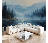 DILANI Papier Peint Panoramique 3d Montagne Du Cygne Et Eau Intissé Poster Tableaux Muraux Paysage Décoration murale Art Wallpaper pour Salon Cuisines Bureau Chambre d'enfants Décor 400x280 cm