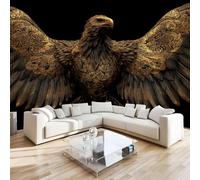 DILANI Papier Peint Panoramique Intissé Photo Mural Aigle Royal Noir 250x175 cm 3D Motif Muraux Geant Mat Poster Oiseau Rétro Décoration murale Art non tissé décoration chambre TV mur salon