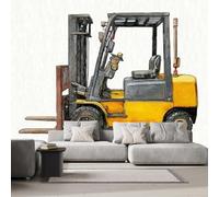 DILANI Papier Peint Panoramique Intissé Photo Mural Camions Excavatrices 400x280 cm 3D Motif Muraux Geant Mat Poster Dessin Animé Décoration murale Art non tissé décoration chambre TV mur salon