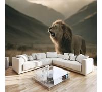 DILANI Papier Peint Panoramique Intissé Photo Mural Lion 150x105 cm 3D Motif Muraux Geant Mat Poster Kawaii Animaux Décoration murale Art non tissé décoration chambre TV mur salon