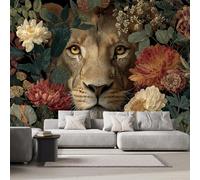 DILANI Papier Peint Panoramique Intissé Photo Mural Lion 250x175 cm 3D Motif Muraux Geant Mat Poster Kawaii Animaux Décoration murale Art non tissé décoration chambre TV mur salon