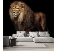 DILANI Papier Peint Panoramique Intissé Photo Mural Lion 350x256 cm 3D Motif Muraux Geant Mat Poster Kawaii Animaux Décoration murale Art non tissé décoration chambre TV mur salon