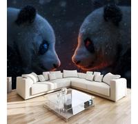 DILANI Papier Peint Panoramique Intissé Photo Mural Panda 400x280 cm 3D Motif Muraux Geant Mat Poster Animaux Kawaii Décoration murale Art non tissé décoration chambre TV mur salon