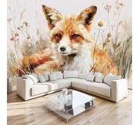 DILANI Papier Peint Panoramique Intissé Photo Mural Renard 300x210 cm 3D Motif Muraux Geant Mat Poster Animaux Kawaii Décoration murale Art non tissé décoration chambre TV mur salon