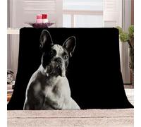 DILANI Plaid Couverture Polaire Bulldog Français 3D Super Douce et Chaude Microfibre ete Hiver Chien Animal Couverture en Flanelle 100x130 pour Jeté de Canapé, Dessus de lit pour Enfant Fille Garcon